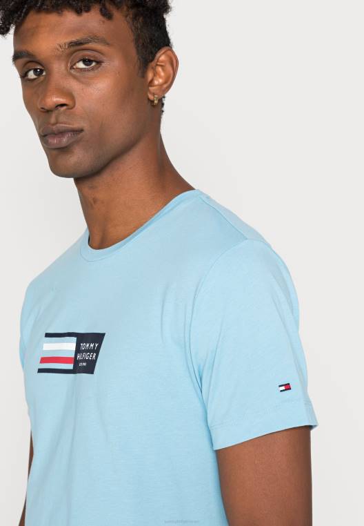 חולצת טי גרפית של rwb corp בהדפס טי NX203995 כחול קולומביה Tommy Hilfiger