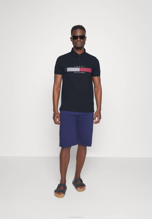 חולצת פולו גרפית rwb corp חזה NX204511 שמיים מדבריים Tommy Hilfiger