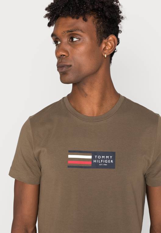 חולצת טי גרפית של rwb corp בהדפס טי NX204569 צבאי דהוי Tommy Hilfiger