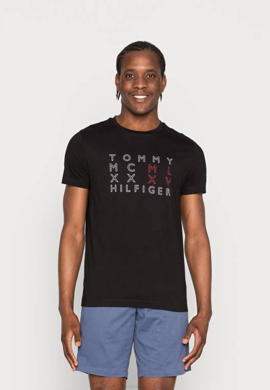 חולצת טריקו בהדפס טי טקסט של rwb corp NX205584 שָׁחוֹר Tommy Hilfiger