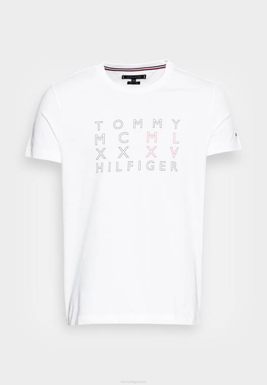 חולצת טריקו בהדפס טי טקסט של rwb corp NX205996 לבן Tommy Hilfiger