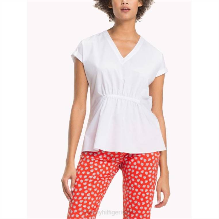 עליונית savie ruche NX2020728 לבן Tommy Hilfiger