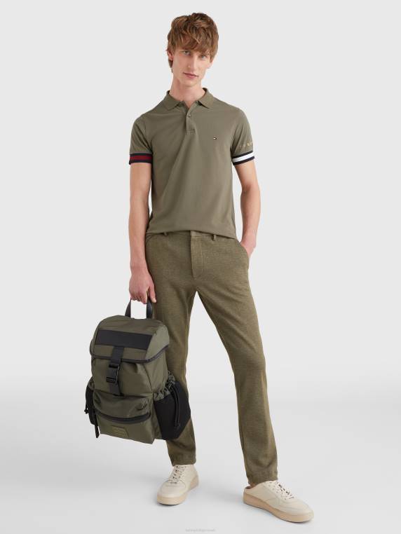 סמלים דגל פולו slim fit NX201172 צבא ירוק Tommy Hilfiger