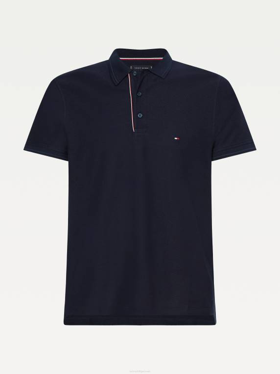 פולו כותנה אורגנית slim fit NX201185 שמיים מדבריים Tommy Hilfiger