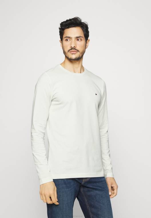 חולצה עם שרוולים ארוכים מתיחה בכושר slim fit NX207559 שֶׁנהָב Tommy Hilfiger