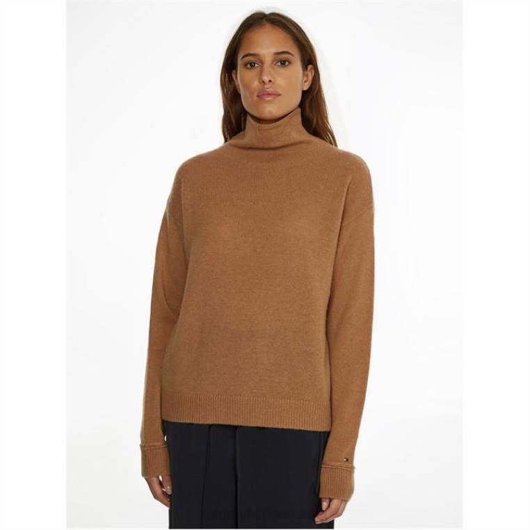 סוודר מוק-נק softwool NX2019852 חאקי מדינה Tommy Hilfiger