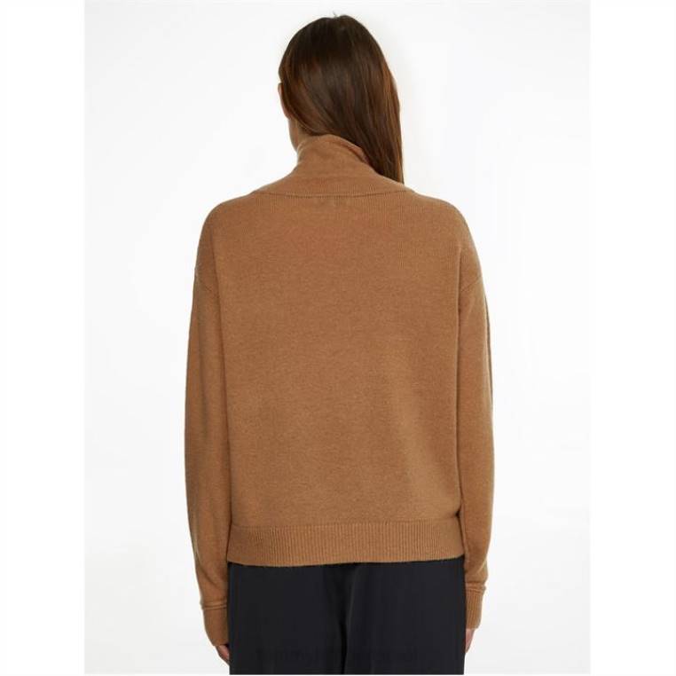 סוודר מוק-נק softwool NX2019852 חאקי מדינה Tommy Hilfiger