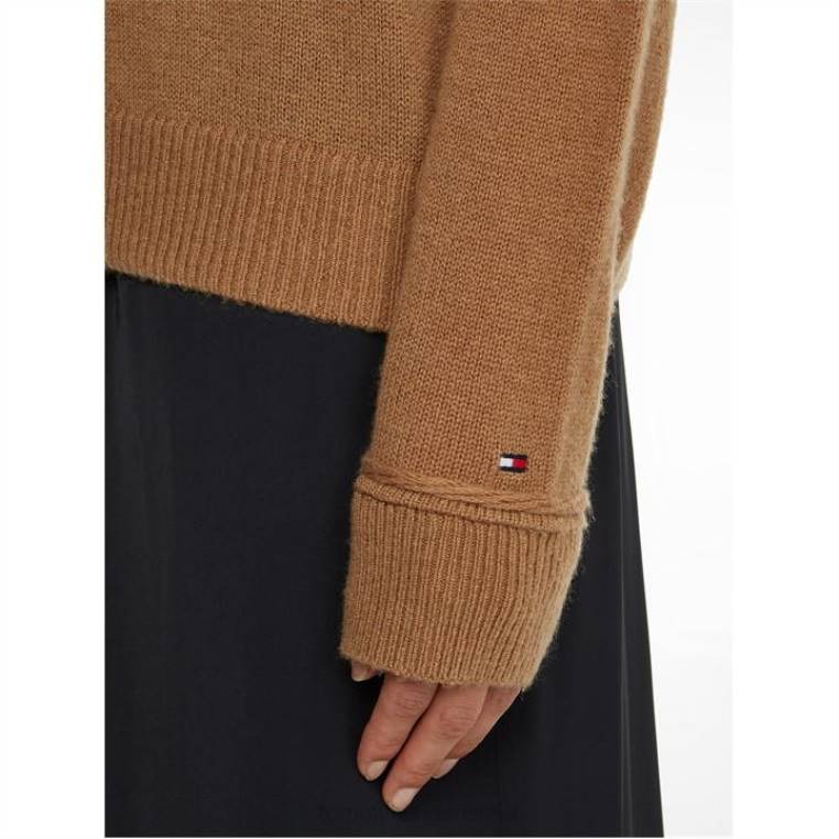 סוודר מוק-נק softwool NX2019852 חאקי מדינה Tommy Hilfiger