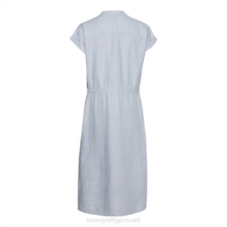 שמלת חולצת מידי פשתן ss NX2020188 כחול c10 Tommy Hilfiger