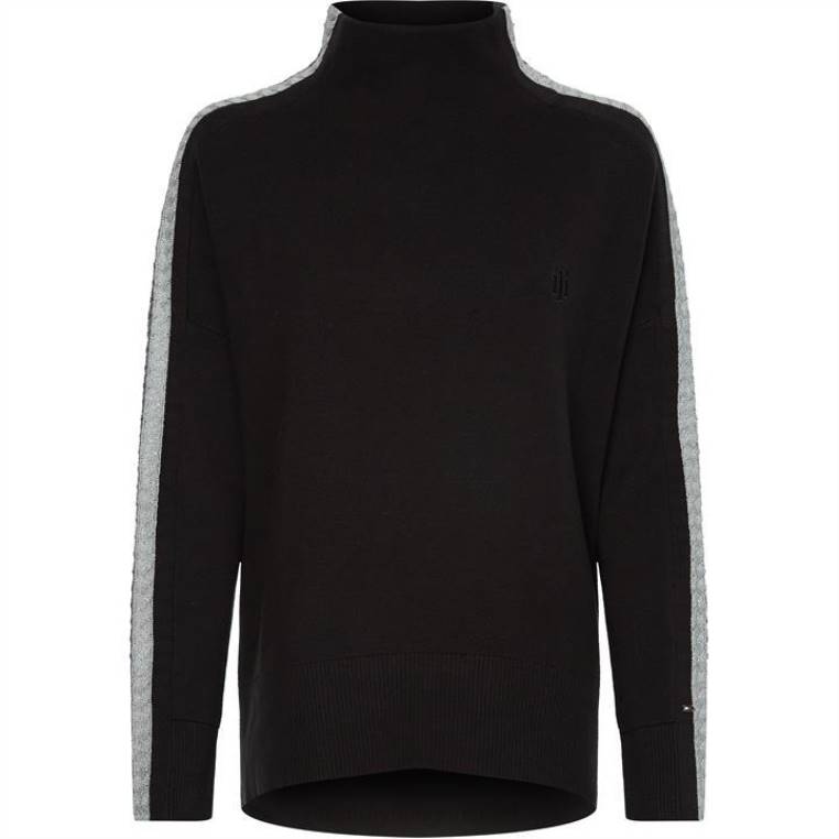 טופ סרוג של tarah relax fit NX2020857 שָׁחוֹר Tommy Hilfiger