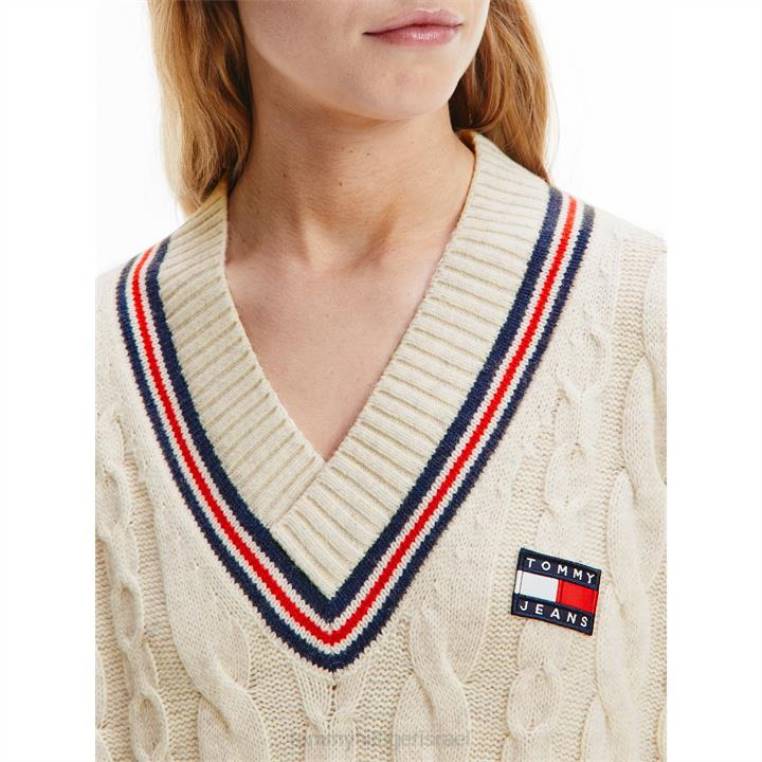 סוודר תג צמר tj NX2020801 אבן אבי smt Tommy Hilfiger