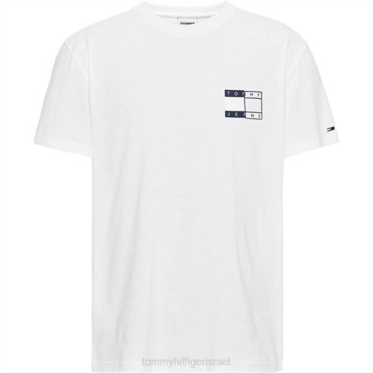 tjm דגל מעוות טי NX2020058 לבן ybr Tommy Hilfiger