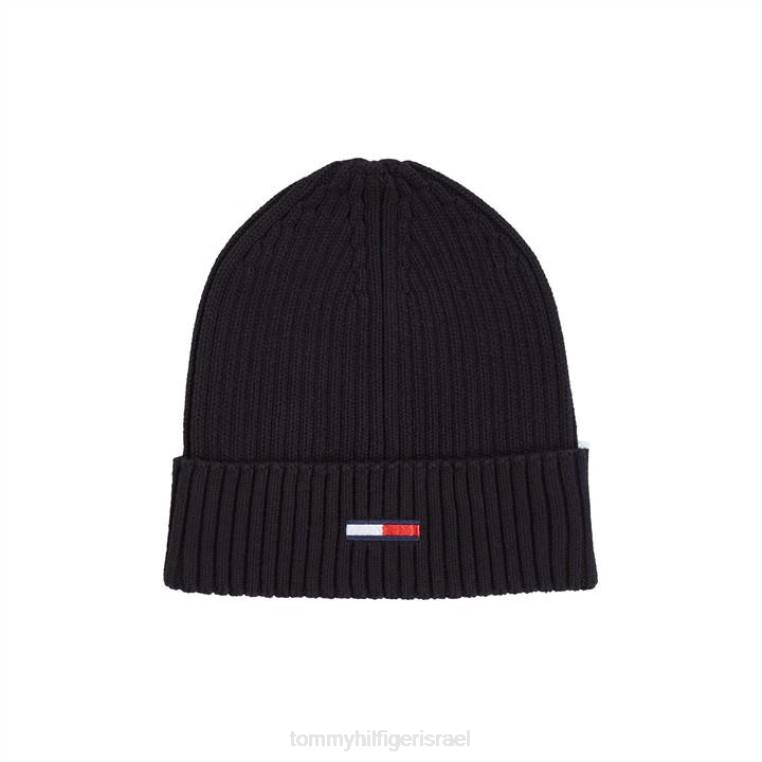 tjm flag rib beanie NX2020467 שָׁחוֹר Tommy Hilfiger