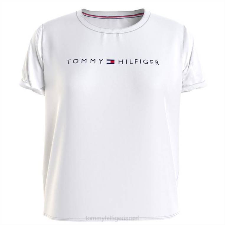 tommy bodywear origin שרוולים קצרים קרופ טי נשים NX2020769 לבן ycd Tommy Hilfiger