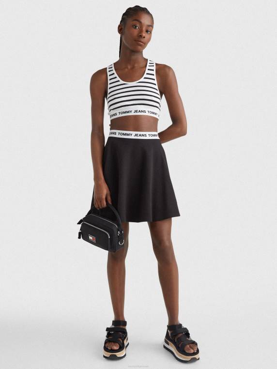 לוגו underband ברטון קצוץ גופייה NX202920 שחור/רב Tommy Hilfiger