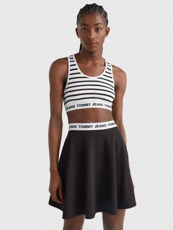 לוגו underband ברטון קצוץ גופייה NX202920 שחור/רב Tommy Hilfiger