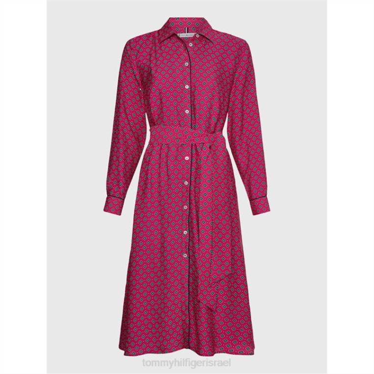 vis foullard שמלת חולצה ls NX2019650 מַגֶנטָה Tommy Hilfiger