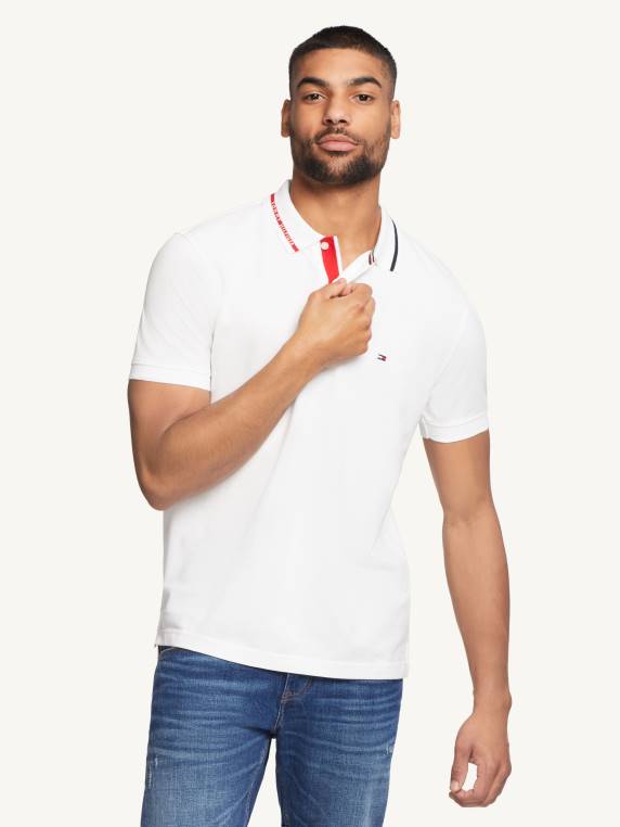 פולו קולר ג'קארד wcc NX201115 לבן Tommy Hilfiger