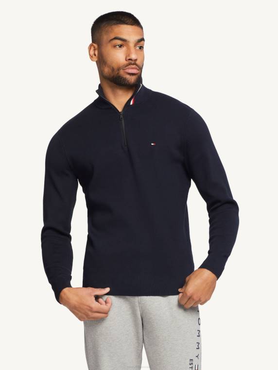 סוודר מדמה מובנה של wcc NX201320 שמיים מדבריים Tommy Hilfiger