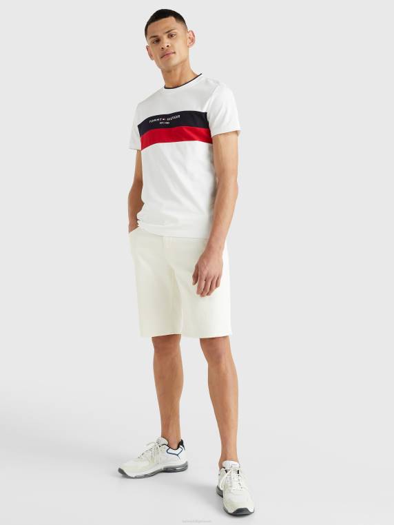 טי הוספת מרקם wcc NX201626 לבן Tommy Hilfiger